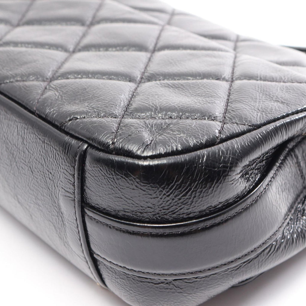 Chanel Shoulder Bag Quilted Black Leather Small Flap Chain — view 6