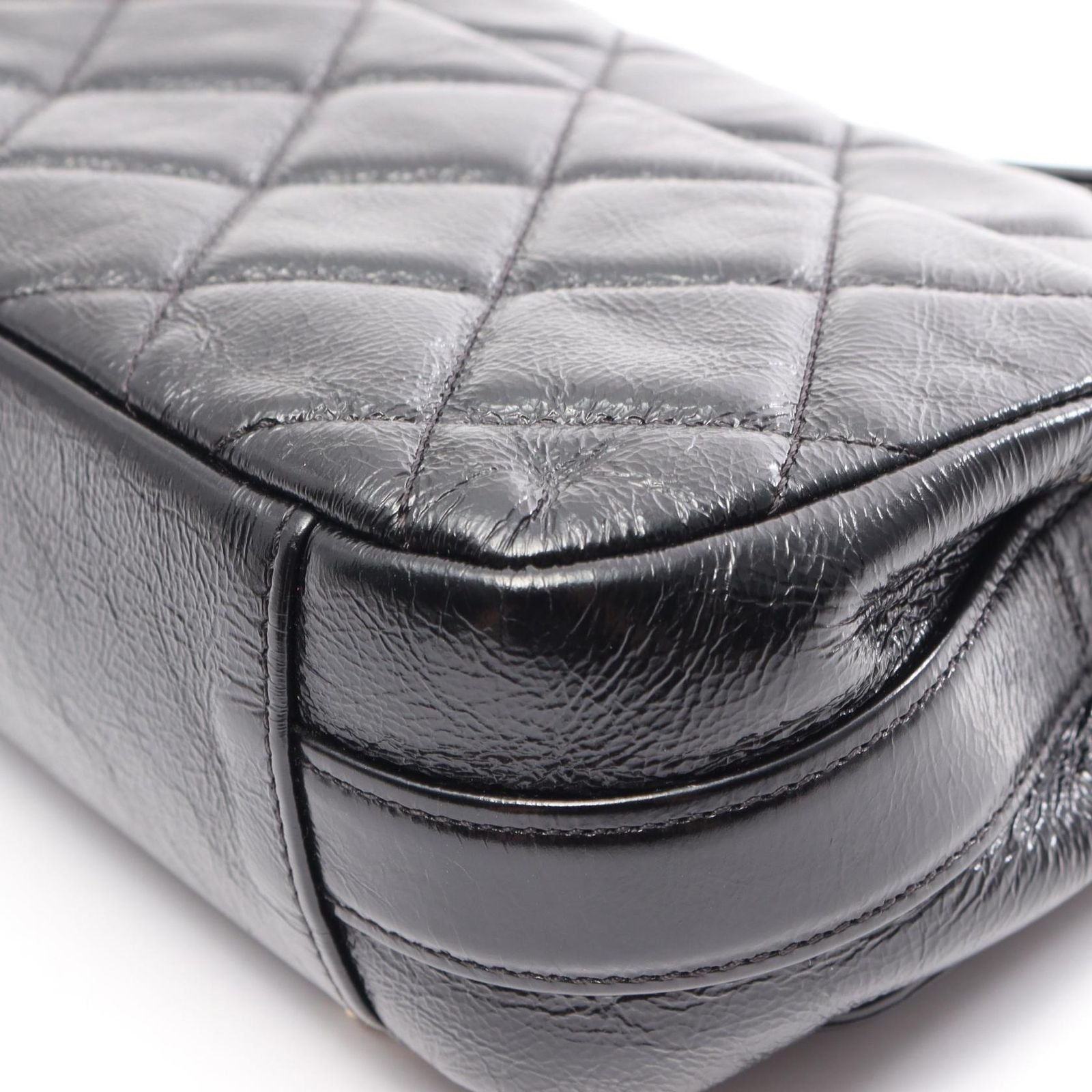 Chanel Shoulder Bag Quilted Black Leather Small Flap Chain — view 6