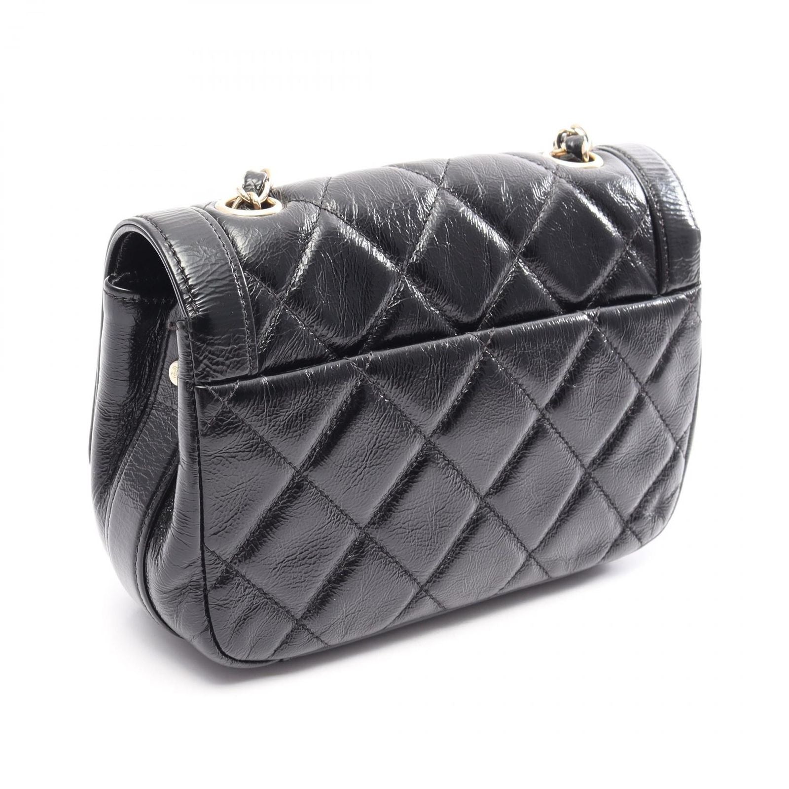 Chanel Shoulder Bag Quilted Black Leather Small Flap Chain — view 2