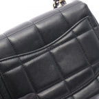 Chanel Shoulder Bag Mini Flap Black Lambskin — view 9