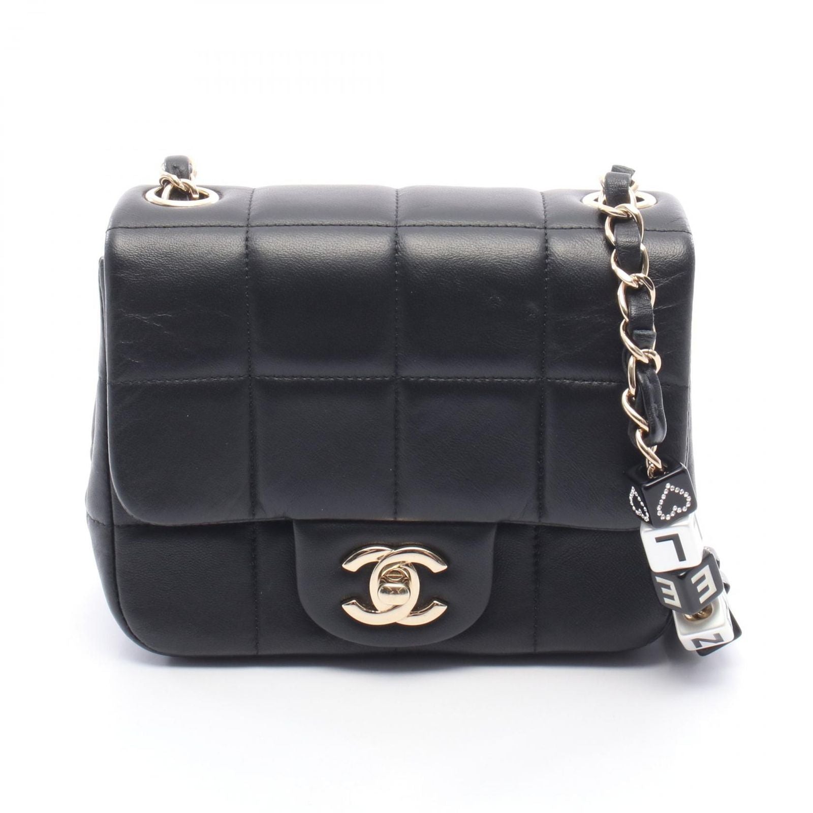 Chanel Shoulder Bag Mini Flap Black Lambskin