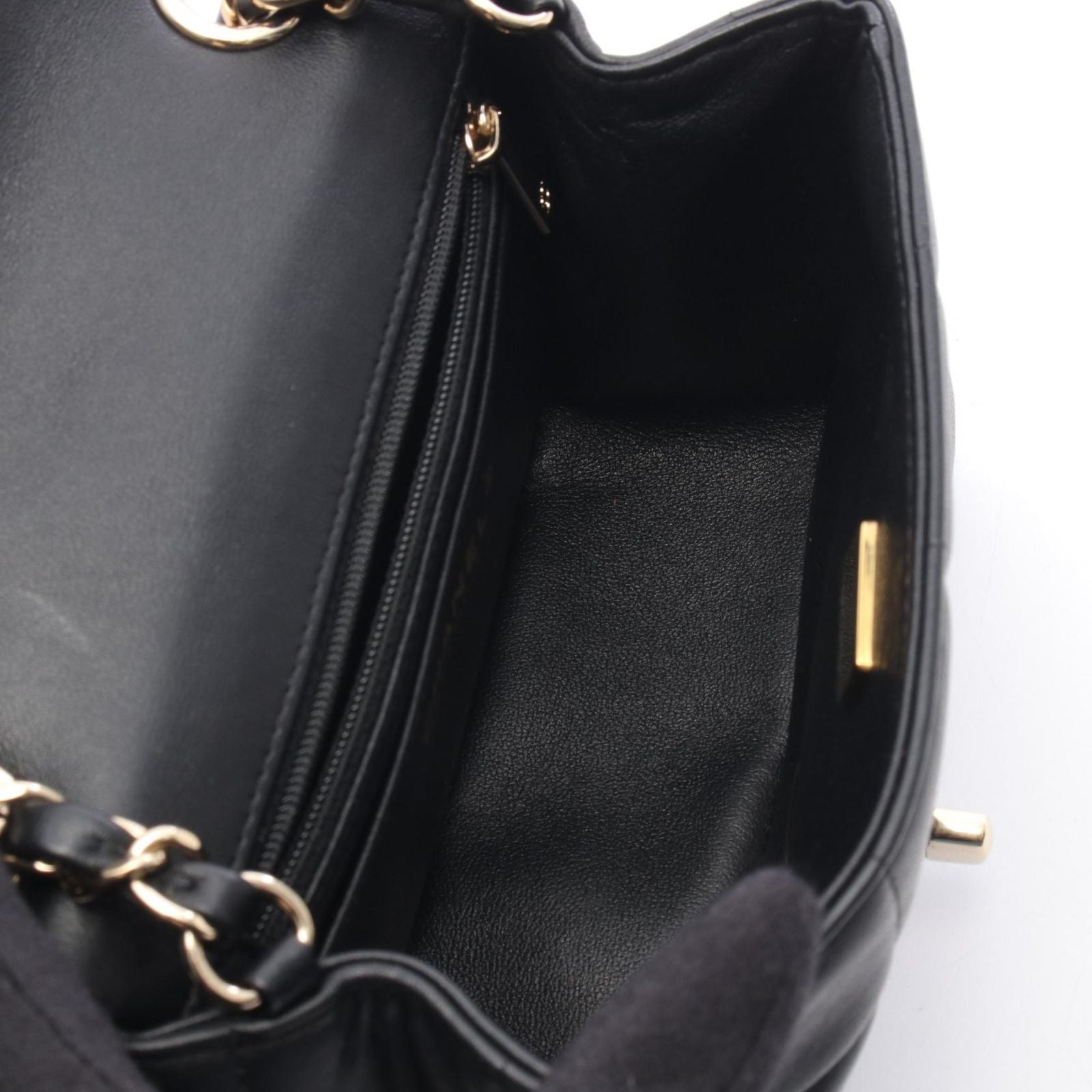 Chanel Shoulder Bag Mini Flap Black Lambskin — view 3