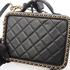 Chanel Shoulder Bag CC Filigree Small Vanity 2-Way Black Lambskin CC Quilted — view 9
