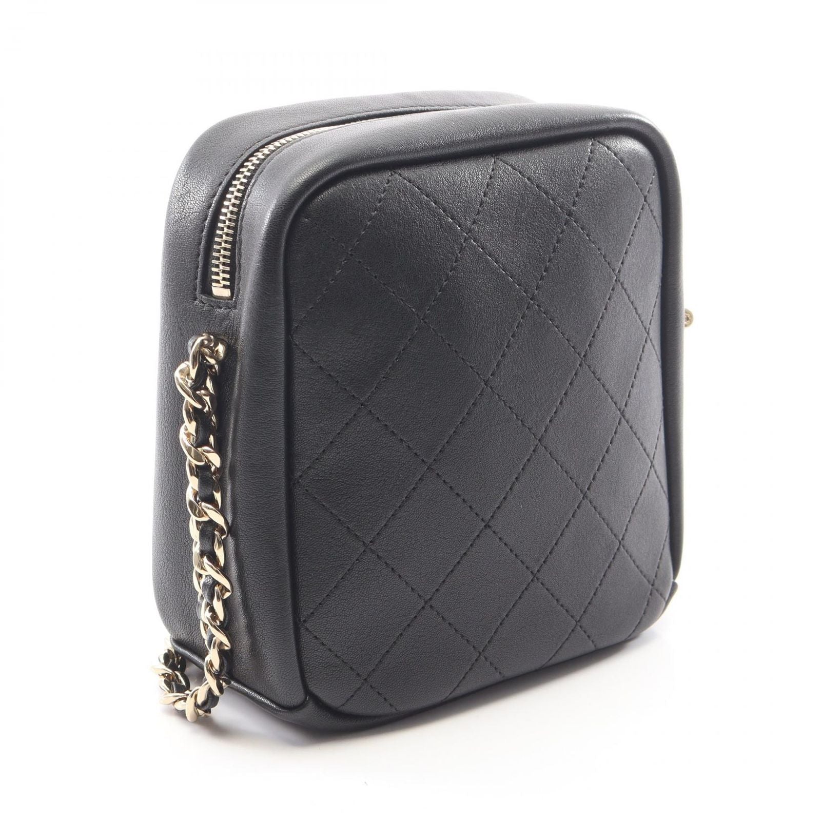 Chanel Shoulder Bag Quilted Small Black Lambskin Chain — view 2