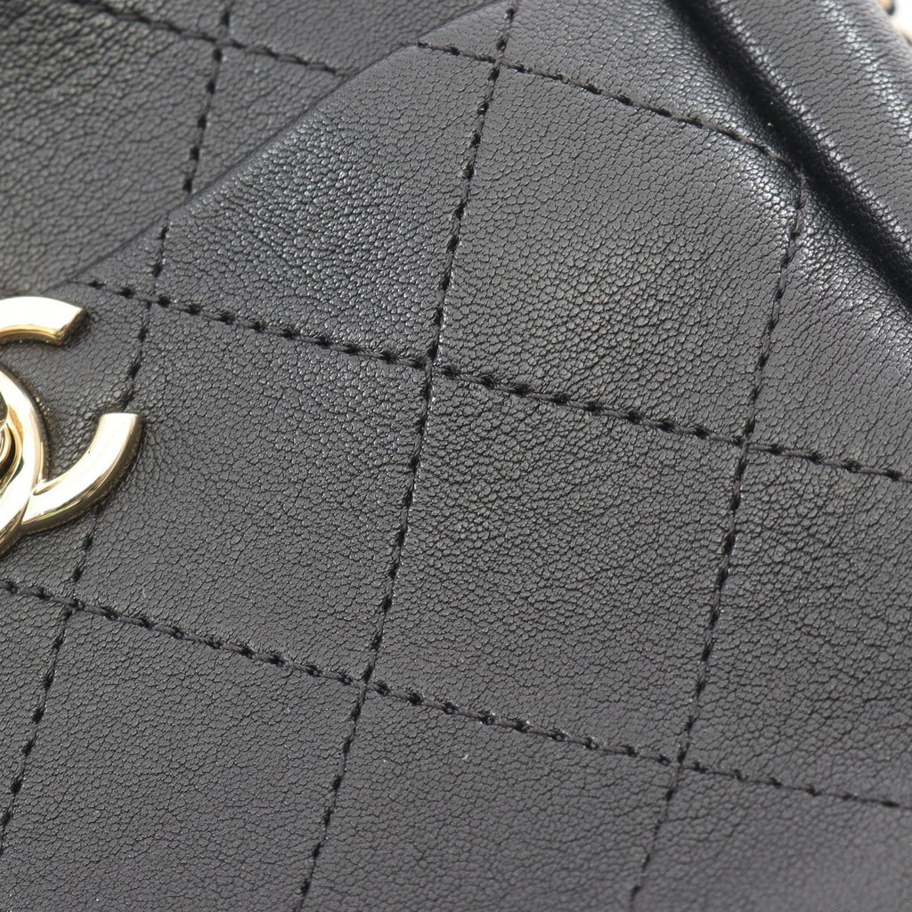 Chanel Shoulder Bag Quilted Small Black Lambskin Chain — view 8