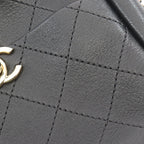 Chanel Shoulder Bag Quilted Small Black Lambskin Chain — view 8