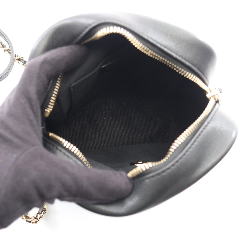 Chanel Shoulder Bag Quilted Small Black Lambskin Chain — view 3
