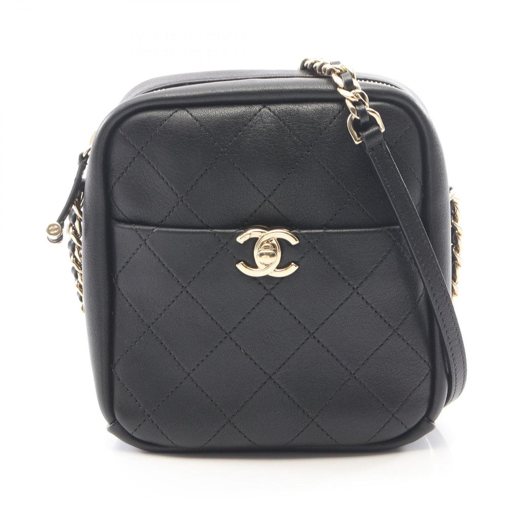 Chanel Shoulder Bag Quilted Small Black Lambskin Chain