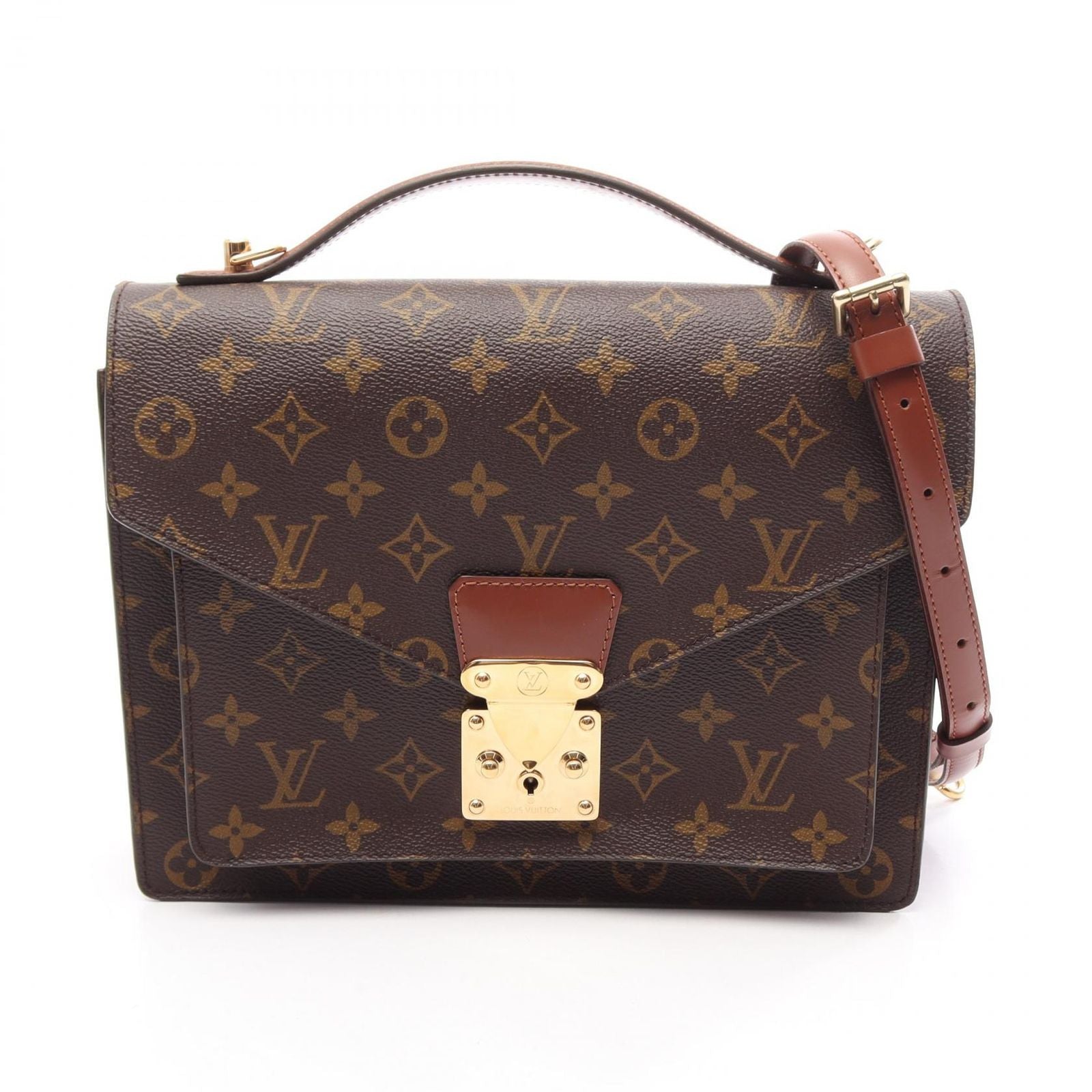 Louis Vuitton Handbag Monceau 2-Way Canvas Leather 28