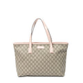 Gucci Zip Shopping Tote Beige Pink Supreme Canvas