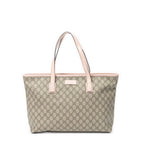 Gucci Zip Shopping Tote Beige Pink Supreme Canvas