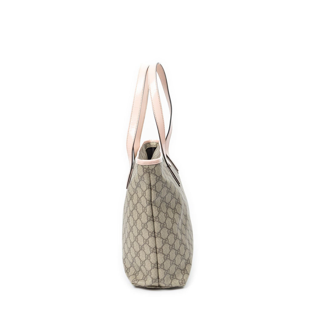 Gucci Zip Shopping Tote Beige Pink Supreme Canvas — view 4