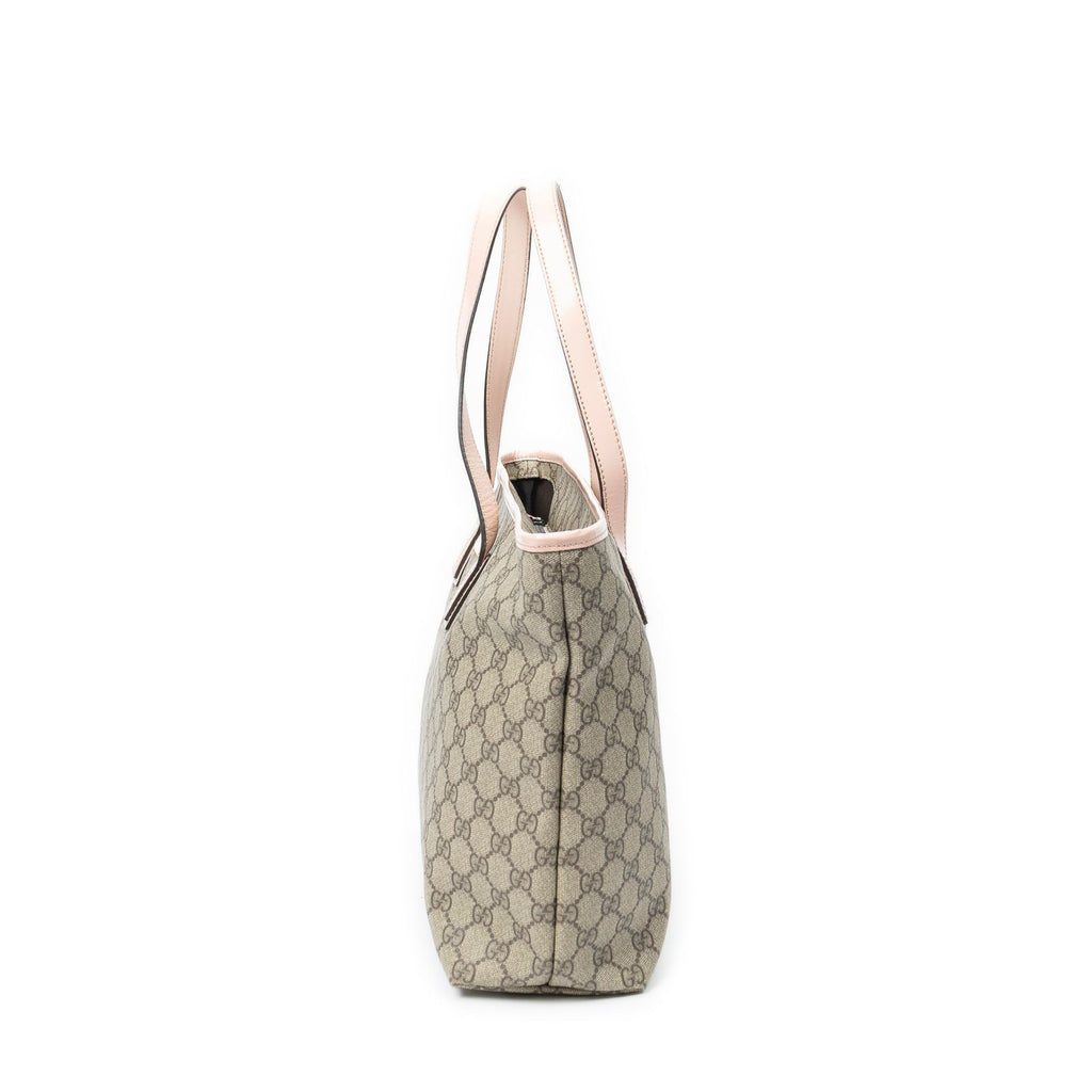 Gucci Zip Shopping Tote Beige Pink Supreme Canvas — view 3