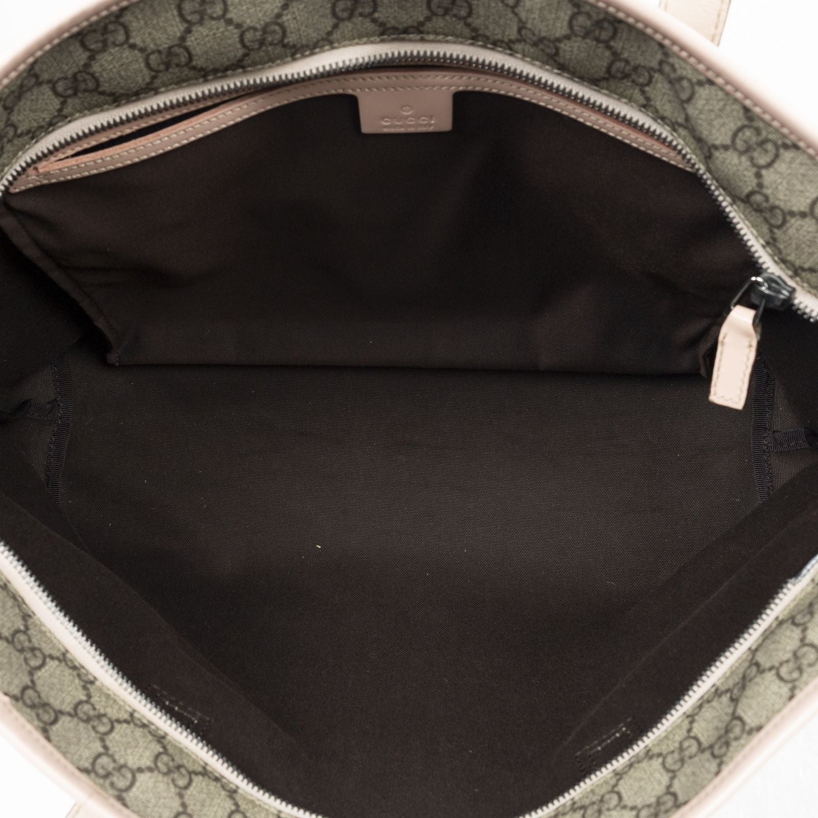 Gucci Zip Shopping Tote Beige Pink Supreme Canvas — view 9