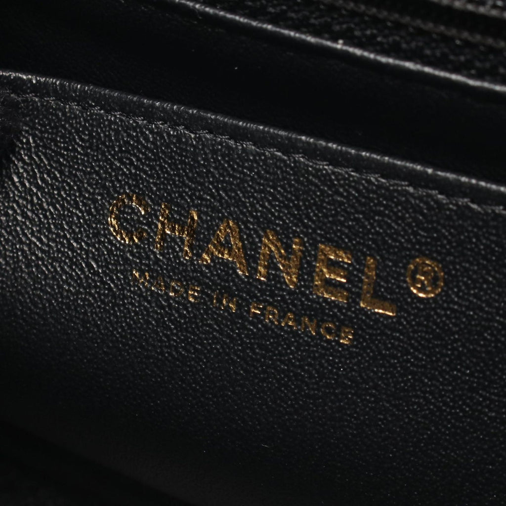 Chanel Shoulder Bag 2.55 Black Leather Mini Quilted Double Flap Chain — view 4