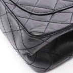 Chanel Shoulder Bag 2.55 Black Leather Mini Quilted Double Flap Chain — view 9