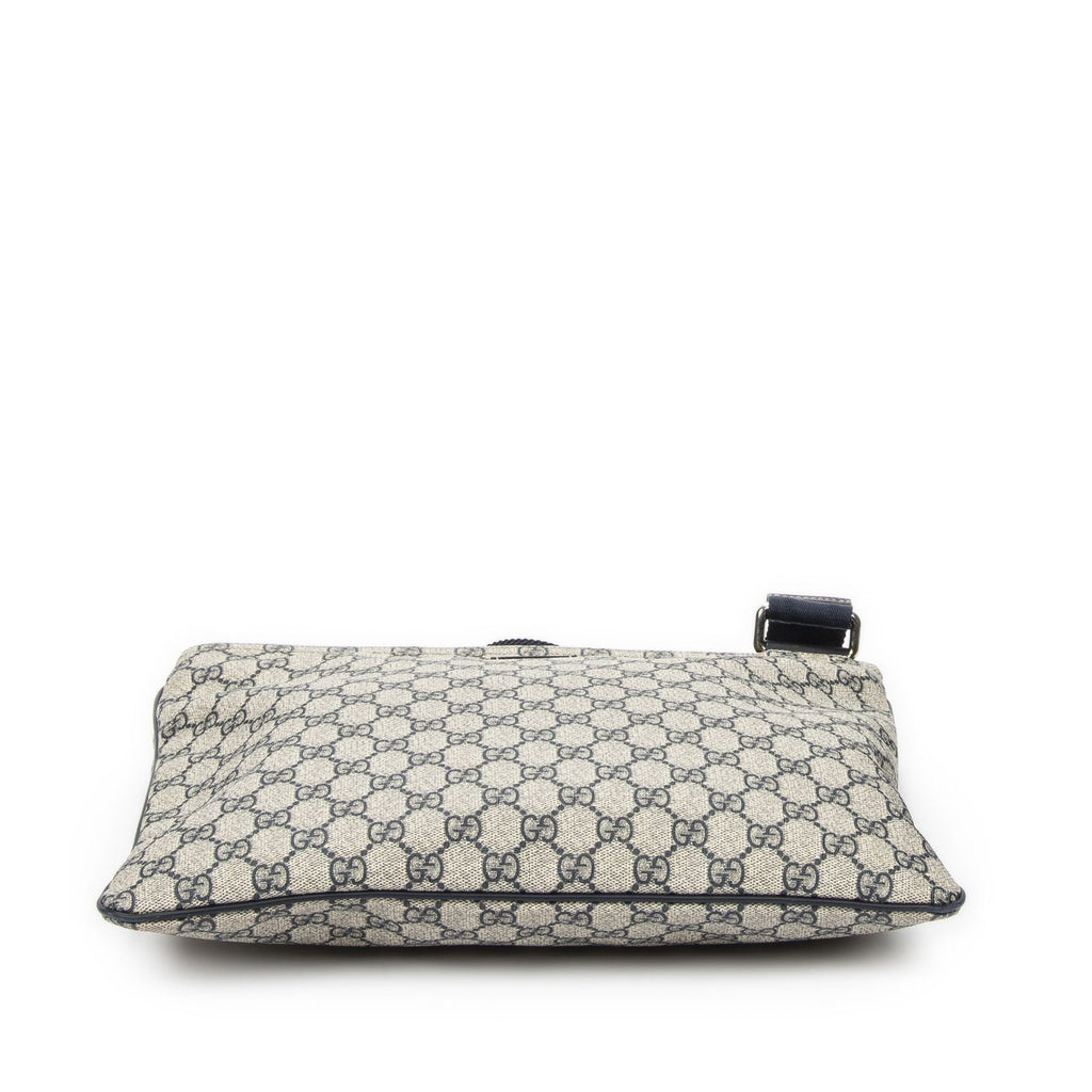 Gucci Large Square Zip Messenger Gray Navy Supreme Canvas — view 6