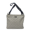 Gucci Large Square Zip Messenger Gray Navy Supreme Canvas