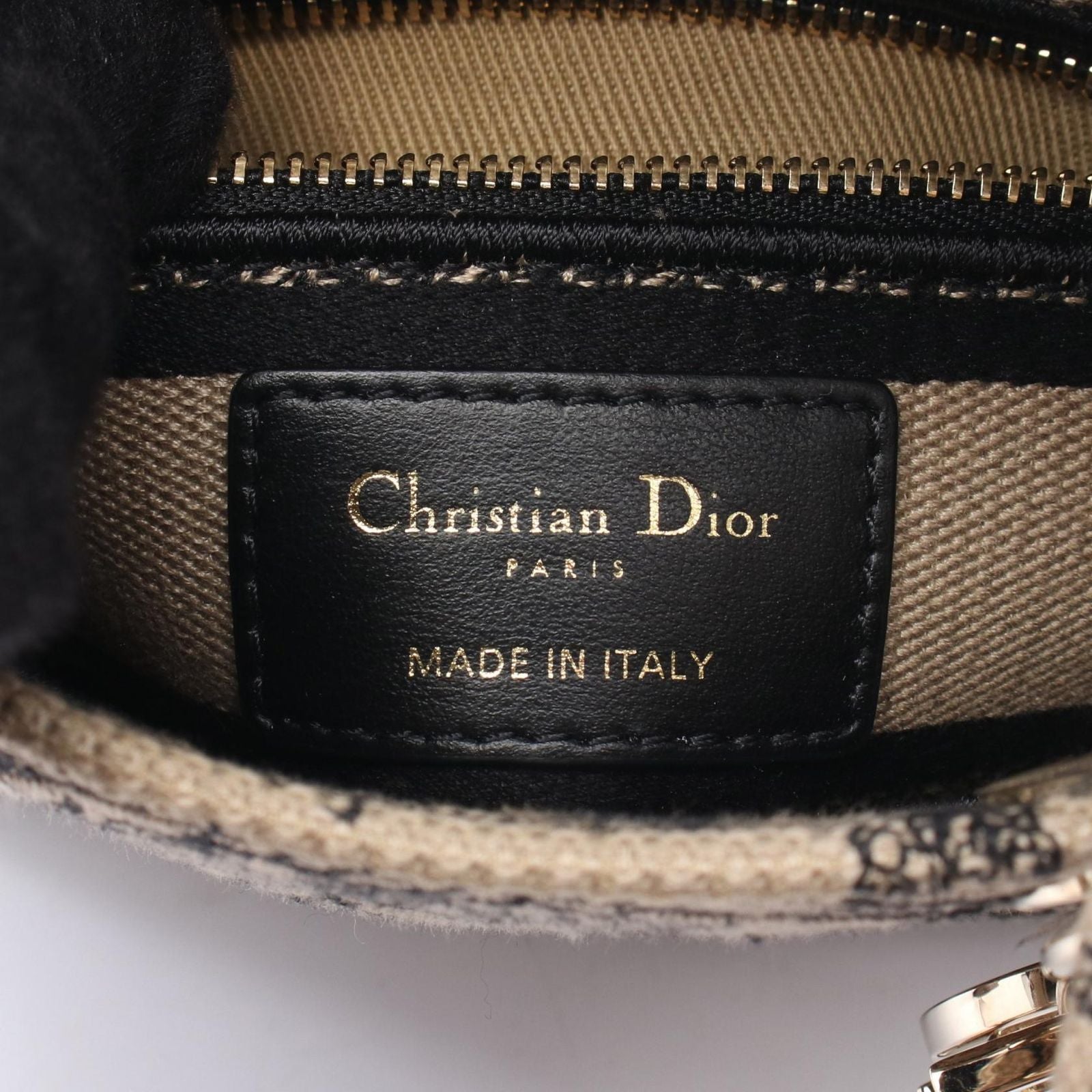Dior Handbag Lady D-lite Mini 2-Way Gray Black Canvas Tote — view 4