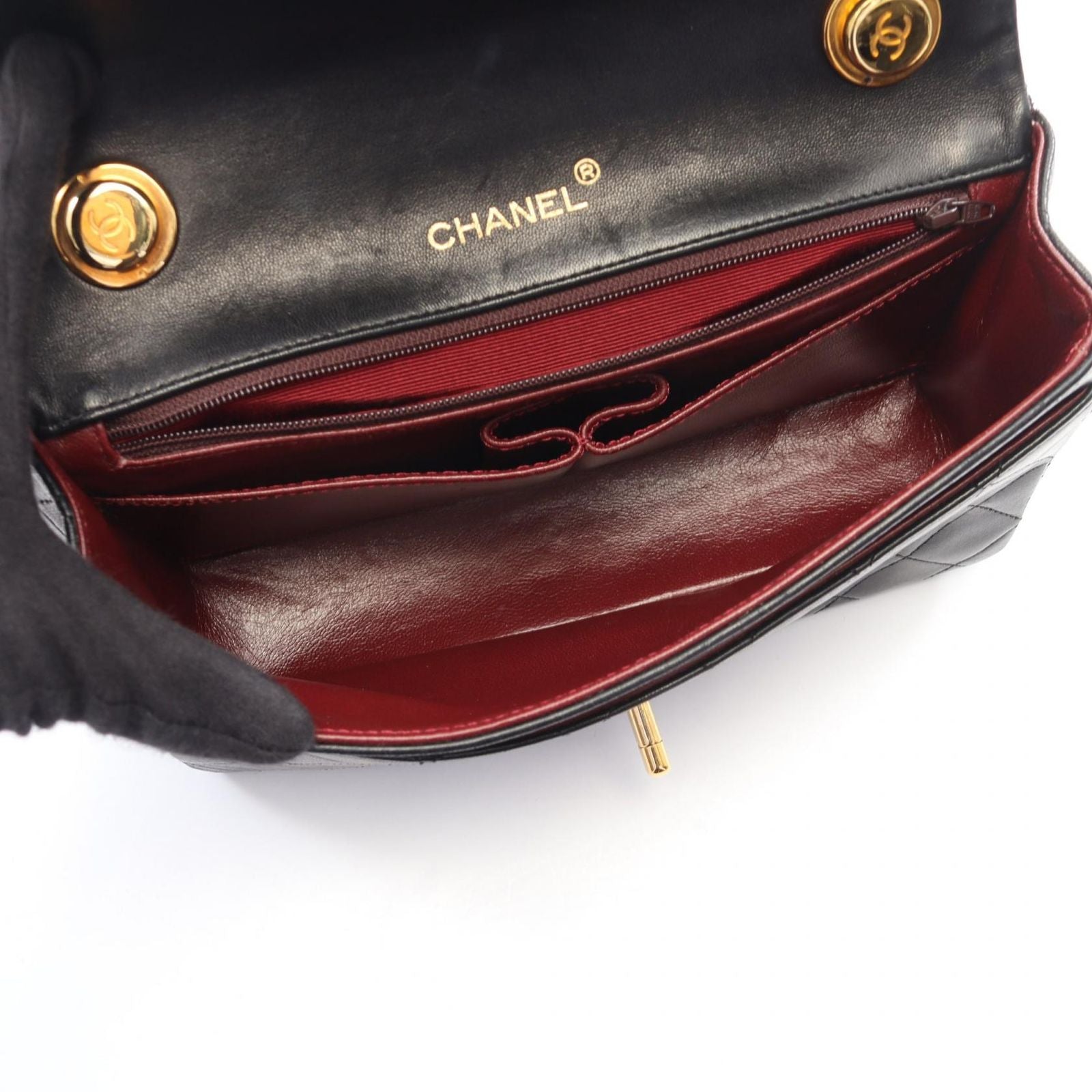 Chanel Handbag Quilted Black Lambskin Top Handle — view 3
