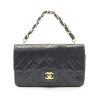 Chanel Handbag Quilted Black Lambskin Top Handle