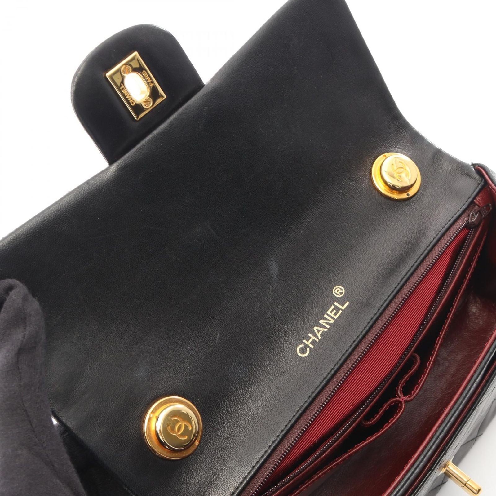 Chanel Handbag Quilted Black Lambskin Top Handle — view 7
