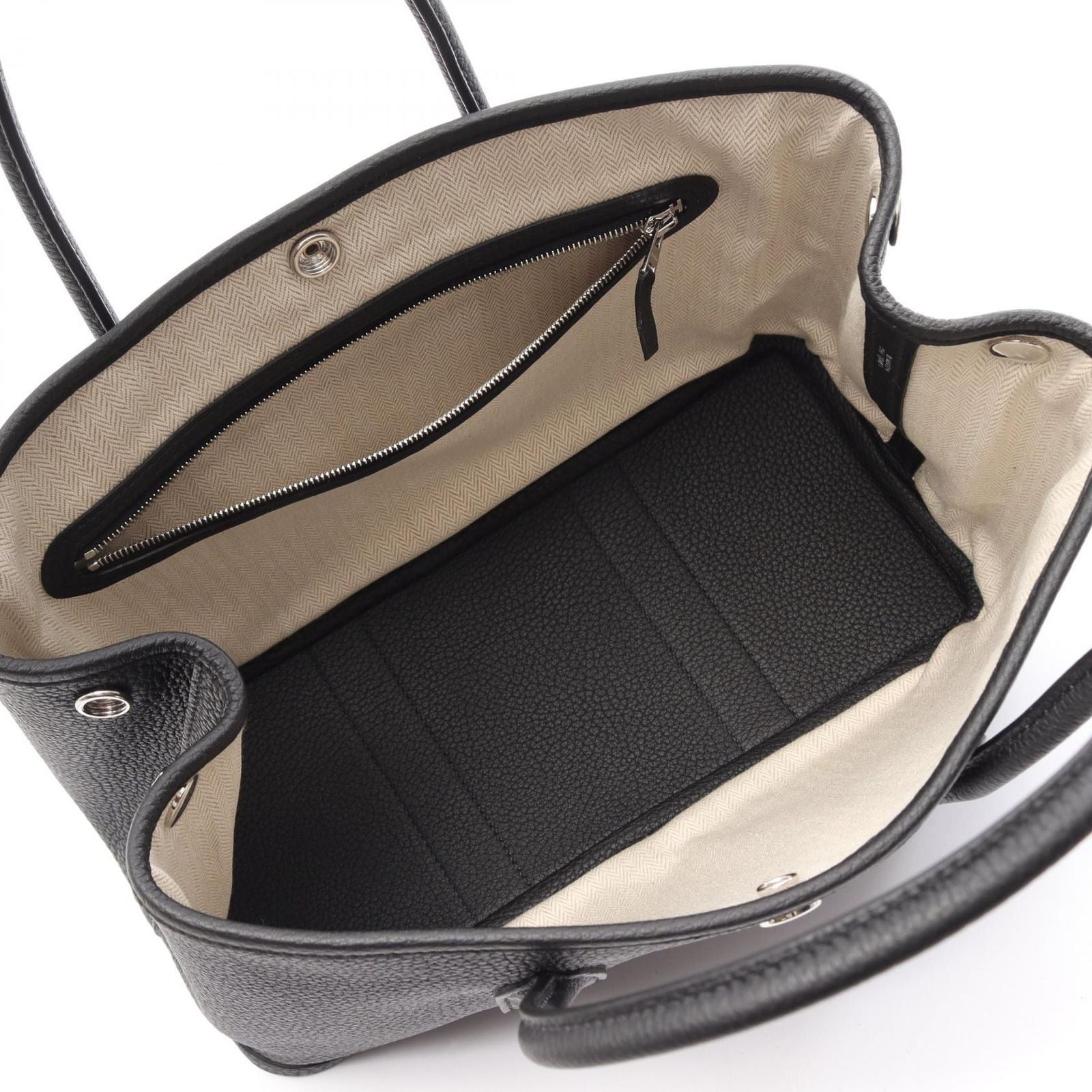 Hermes Tote Garden Party TPM Black Leather — view 3