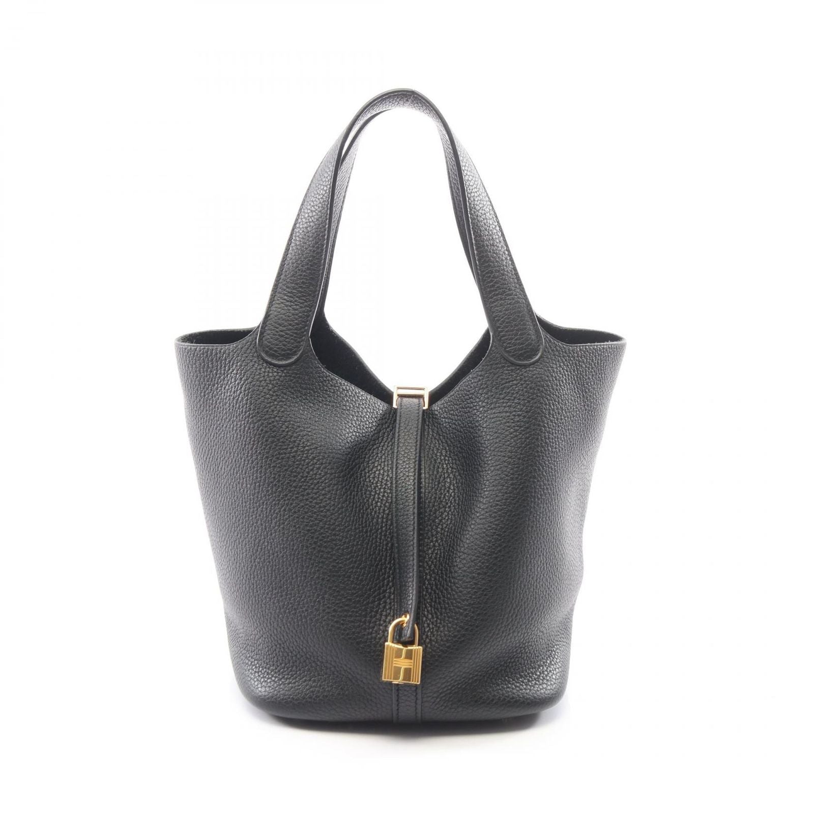 Hermes Handbag Picotin Lock MM Black Leather