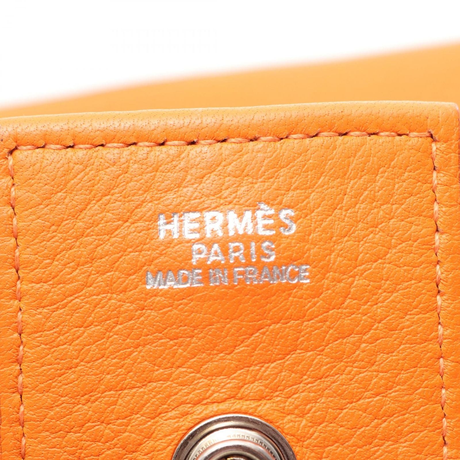 Hermes Shoulder Bag Saco Orange Leather — view 4