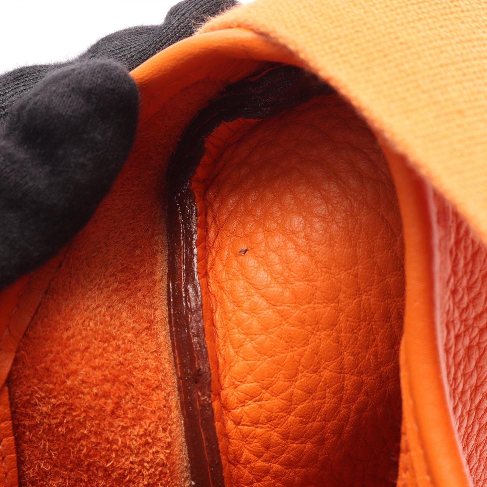 Hermes Shoulder Bag Saco Orange Leather — view 6