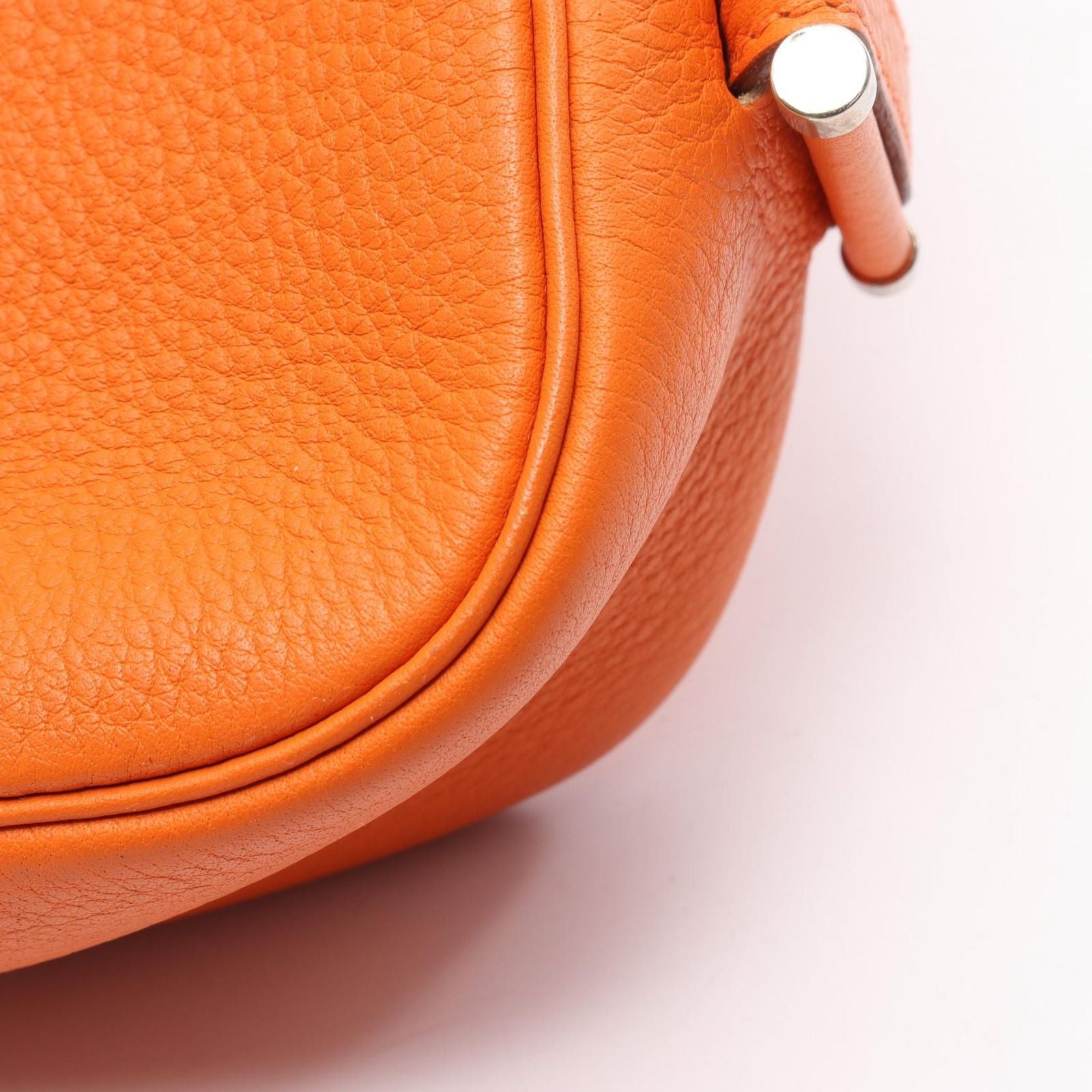 Hermes Shoulder Bag Saco Orange Leather — view 8