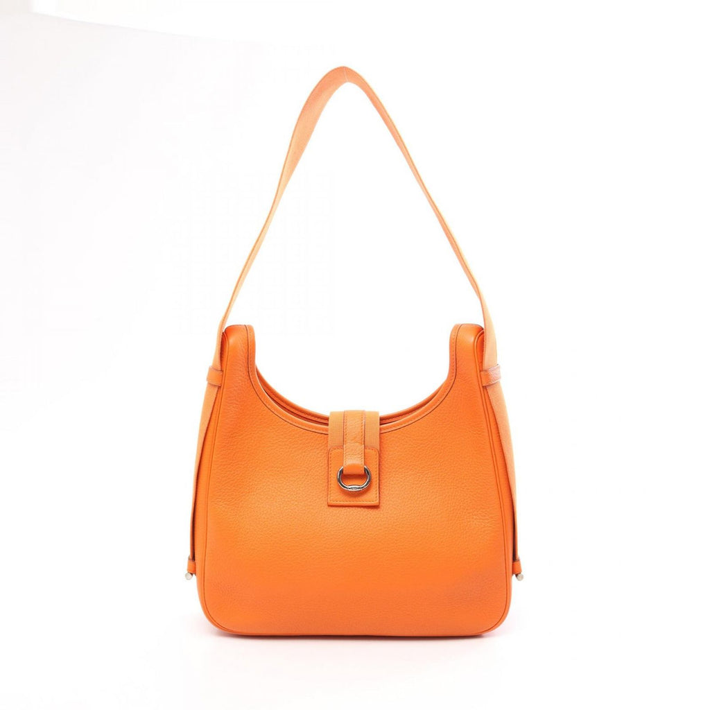 Hermes Shoulder Bag Saco Orange Leather