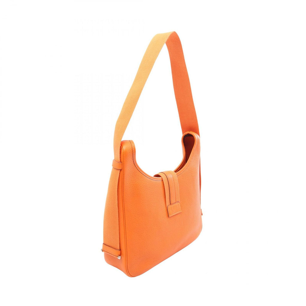 Hermes Shoulder Bag Saco Orange Leather — view 2