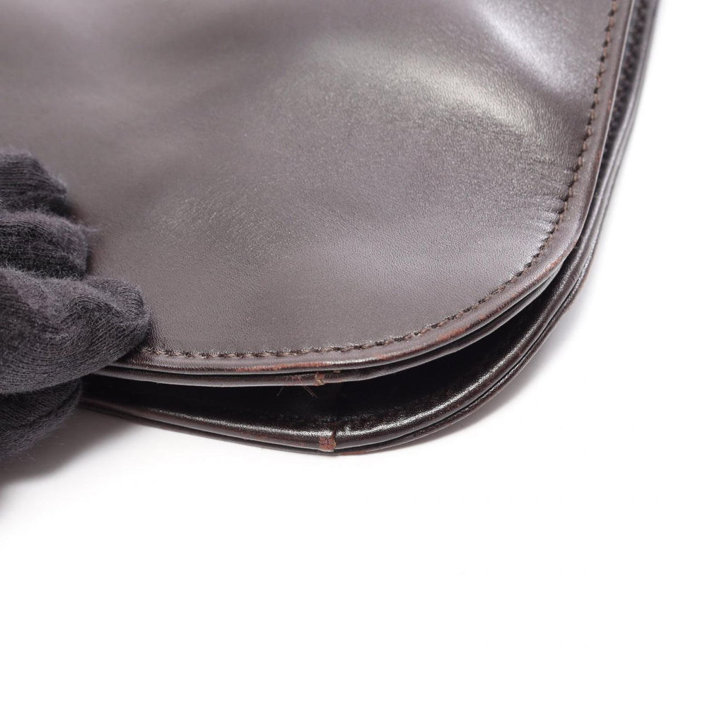 Gucci Shoulder Bag Dark Brown Leather — view 8
