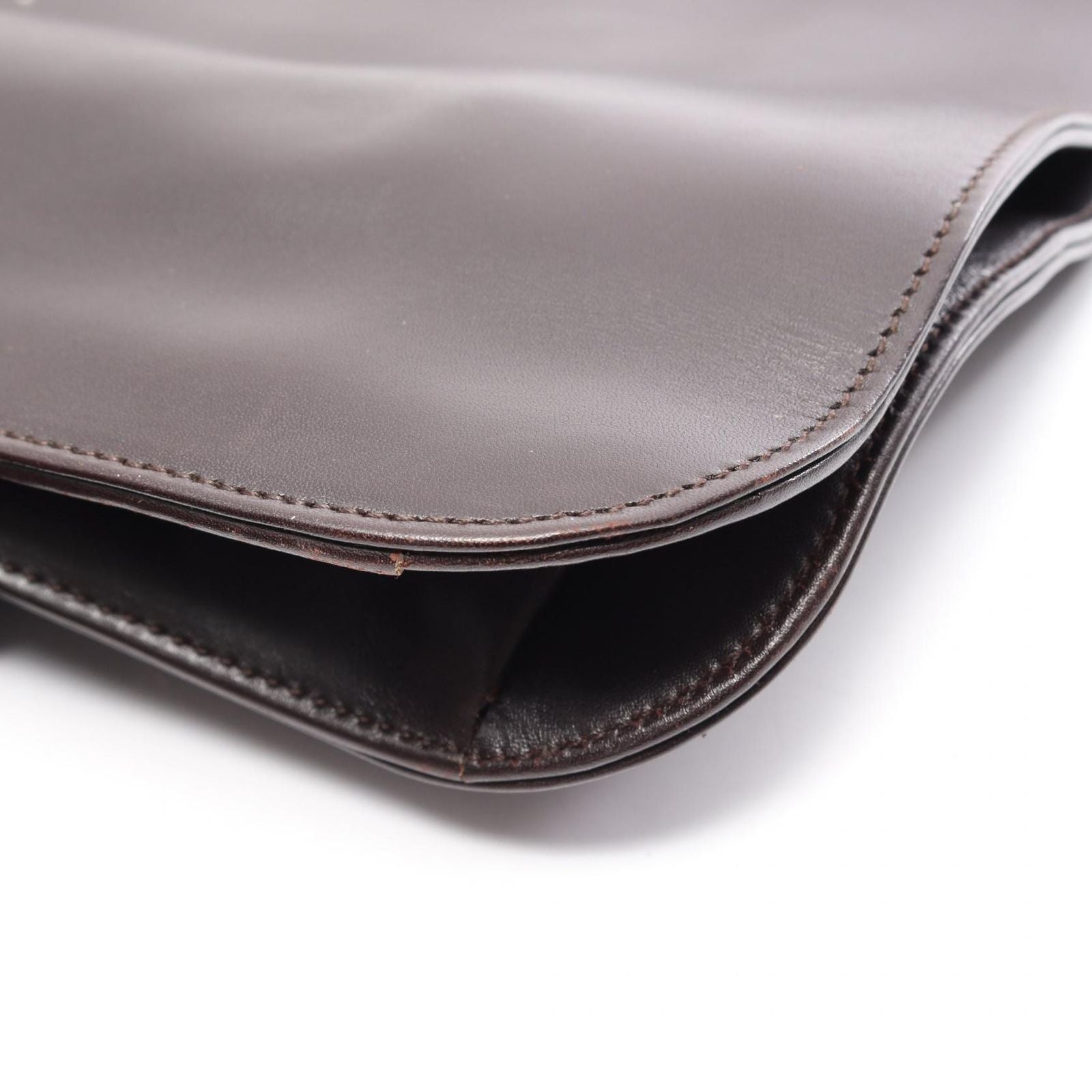 Gucci Shoulder Bag Dark Brown Leather — view 9