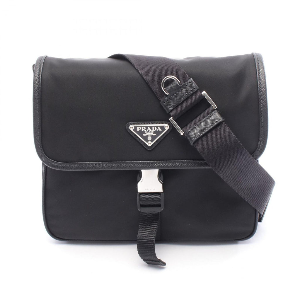 Prada Shoulder Bag Cross Nylon Saffiano Leather