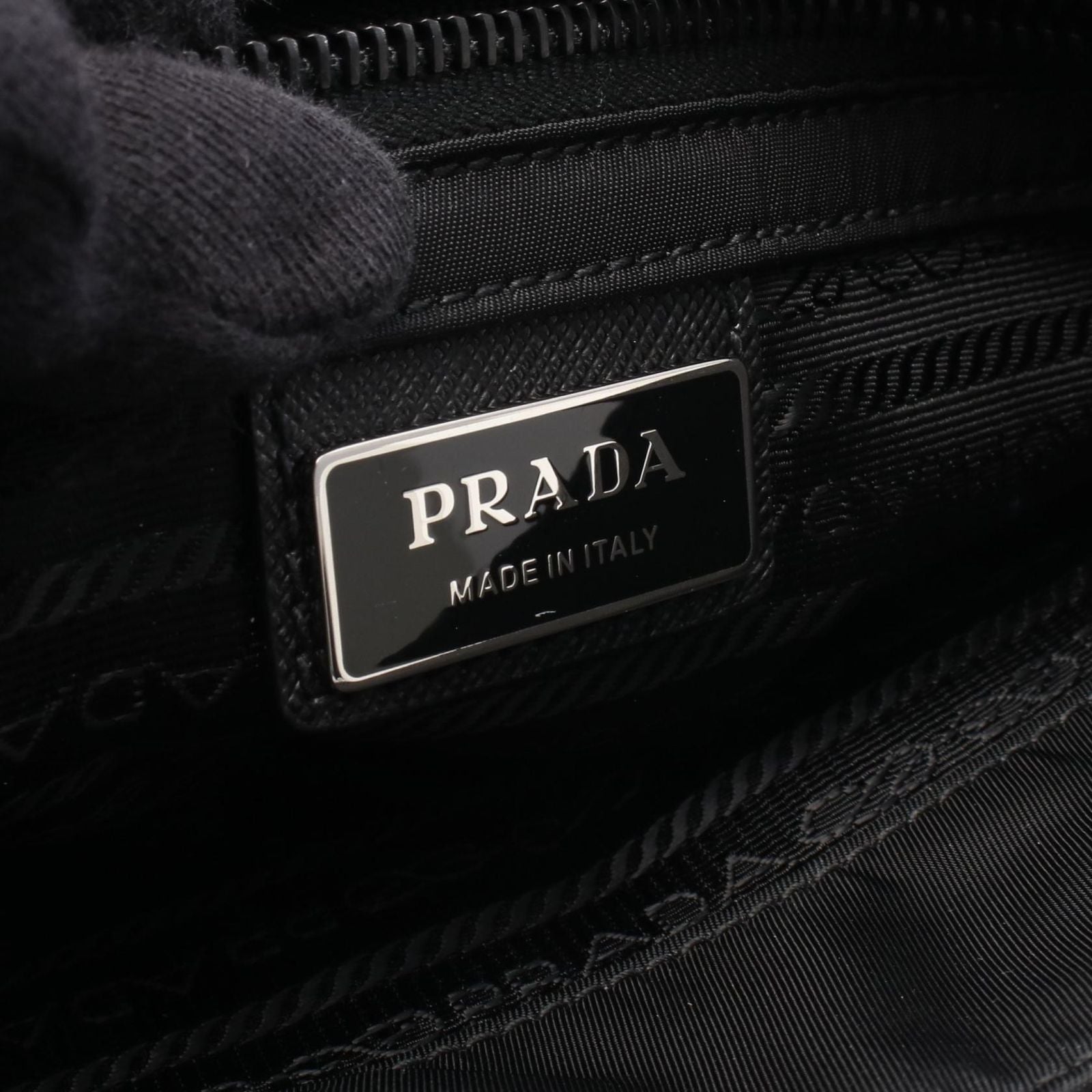 Prada Shoulder Bag Cross Nylon Saffiano Leather — view 4