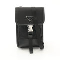 Prada Shoulder Bag Tessuto Saffian Nylon Saffiano Leather