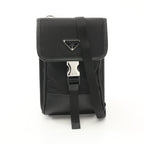 Prada Shoulder Bag Tessuto Saffian Nylon Saffiano Leather