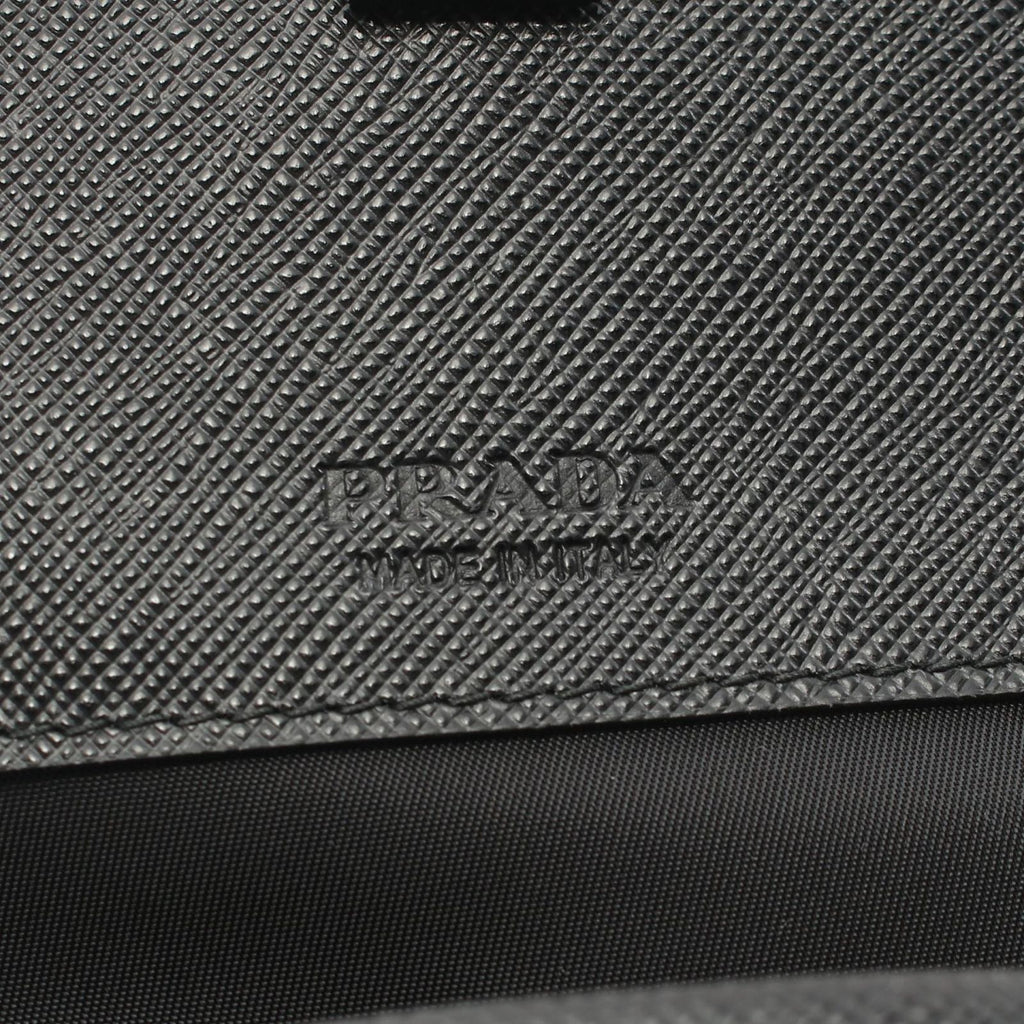 Prada Shoulder Bag Tessuto Saffian Nylon Saffiano Leather — view 4