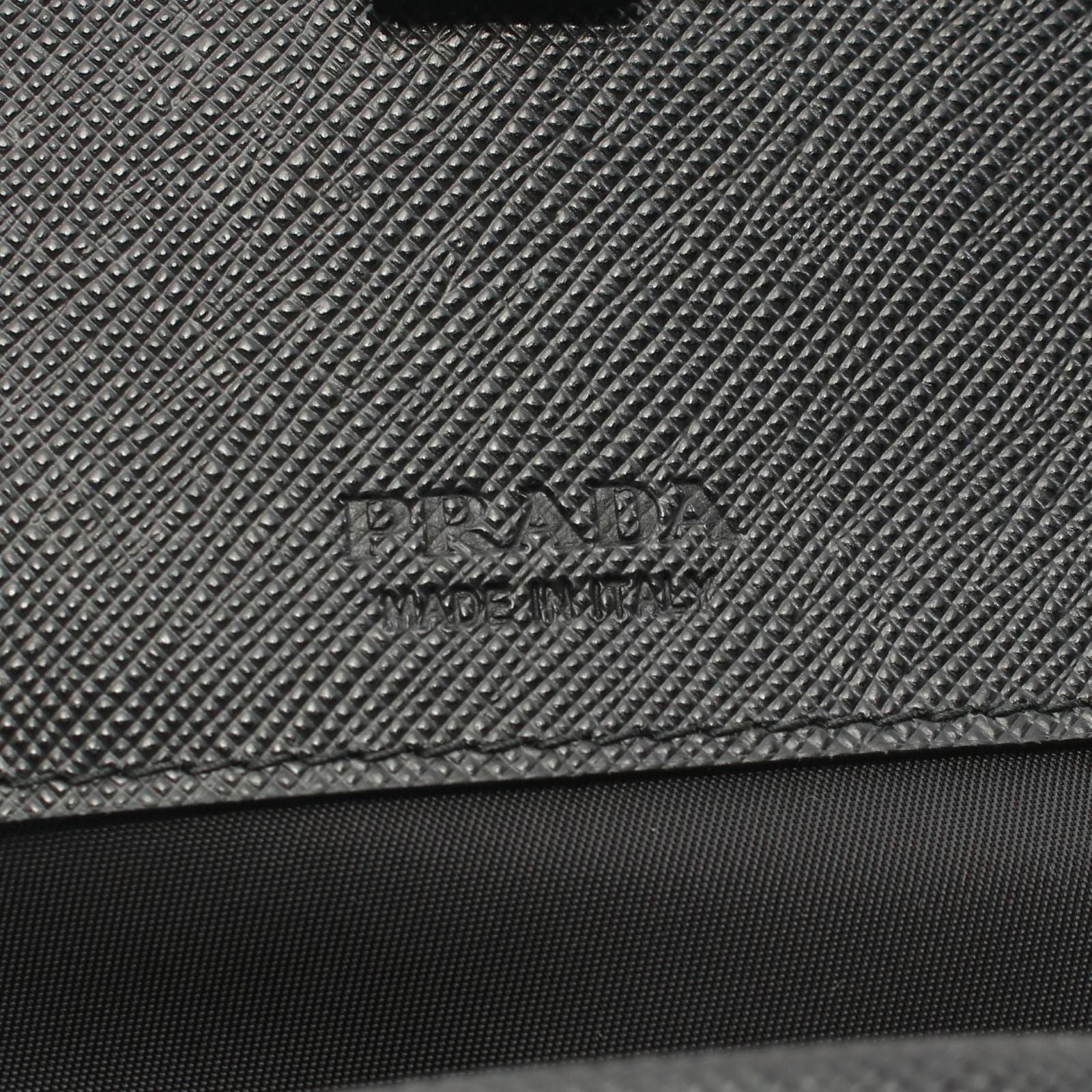 Prada Shoulder Bag Tessuto Saffian Nylon Saffiano Leather — view 4