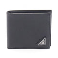 Prada Bifold Wallet Sasaffiano Triang Saffiano Leather
