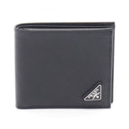 Prada Bifold Wallet Sasaffiano Triang Saffiano Leather