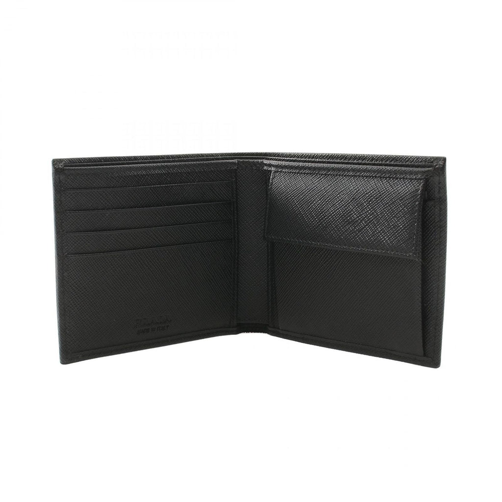 Prada Bifold Wallet Tessuto Saffian Nylon Saffiano Leather — view 3