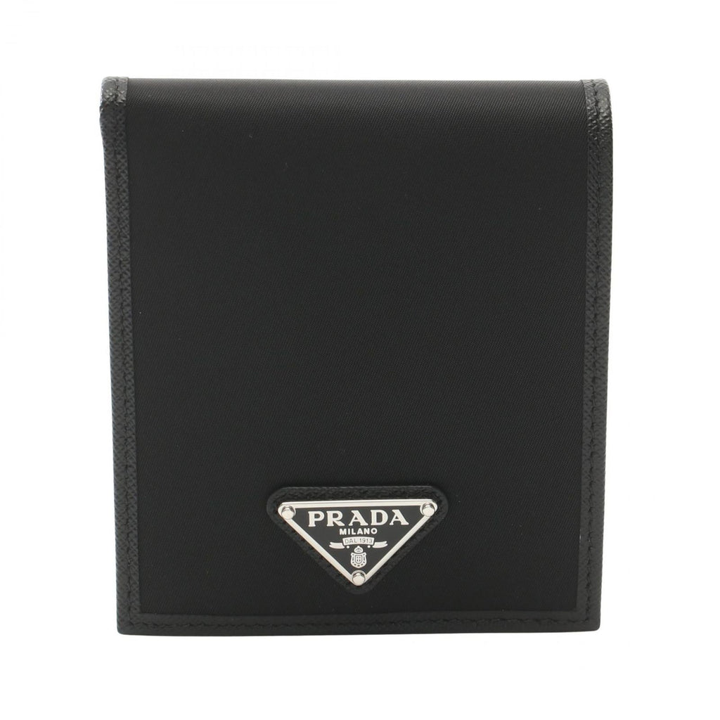 Prada Bifold Wallet Tessuto Saffian Nylon Saffiano Leather