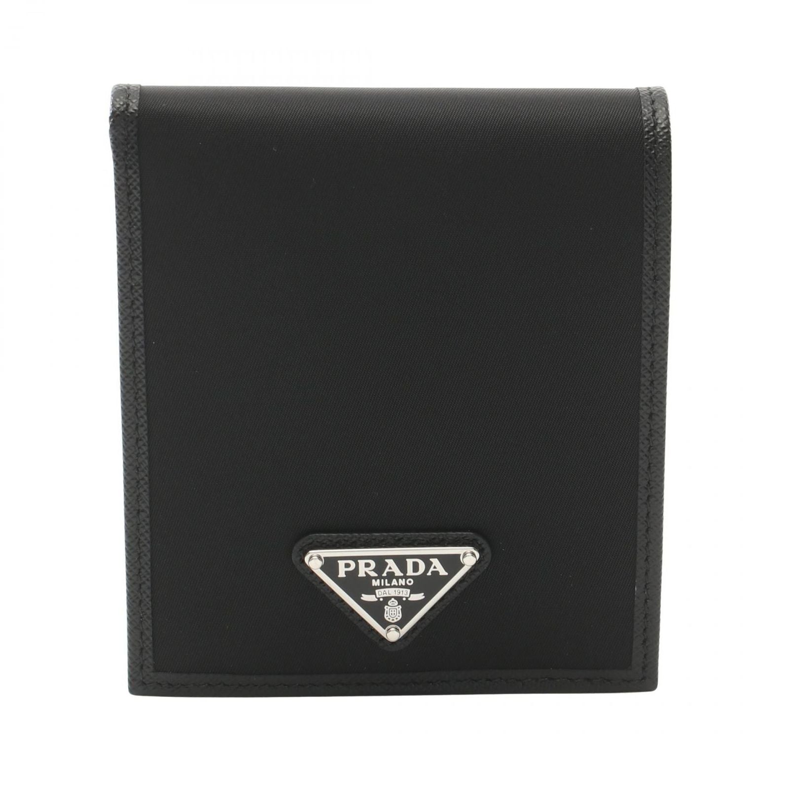 Prada Bifold Wallet Tessuto Saffian Nylon Saffiano Leather