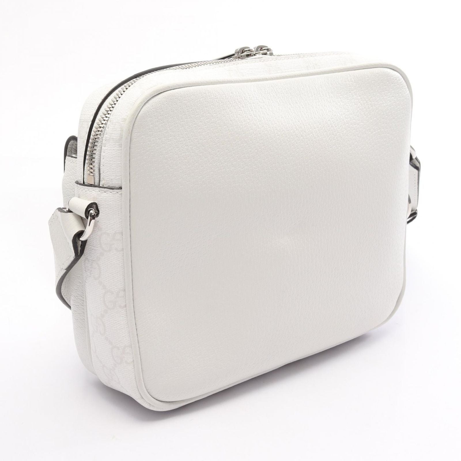 Gucci Shoulder Bag GG Supreme Small Cross White Canvas Leather — view 2