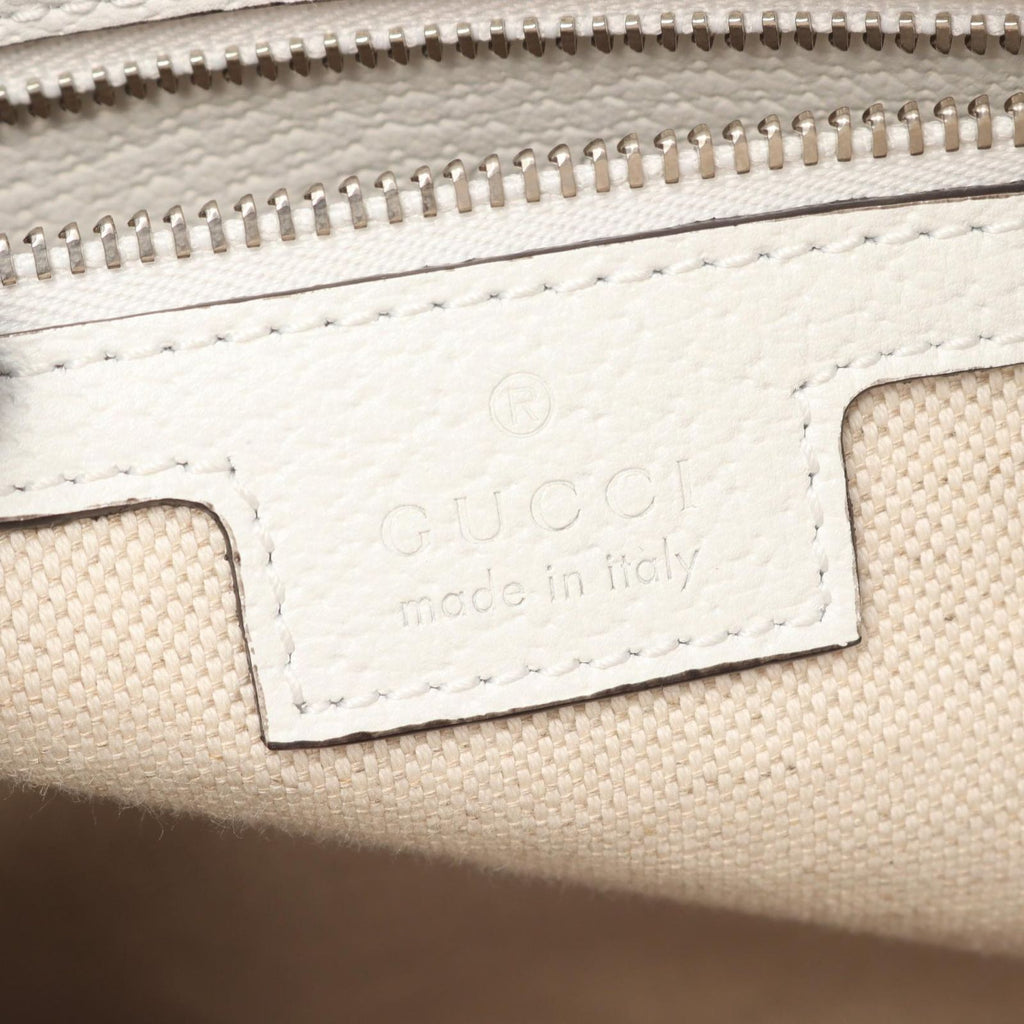 Gucci Shoulder Bag GG Supreme Small Cross White Canvas Leather — view 5