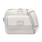 Gucci Shoulder Bag GG Supreme Small Cross White Canvas Leather