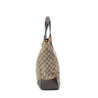 Gucci Bamboo Horsebit Tote Beige Brown GG Canvas — view 4